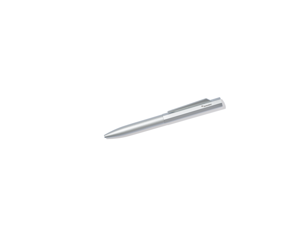 Silver twist action pen