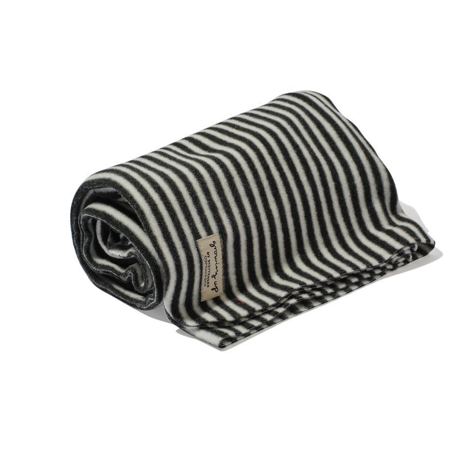 Black & white striped baby blanket