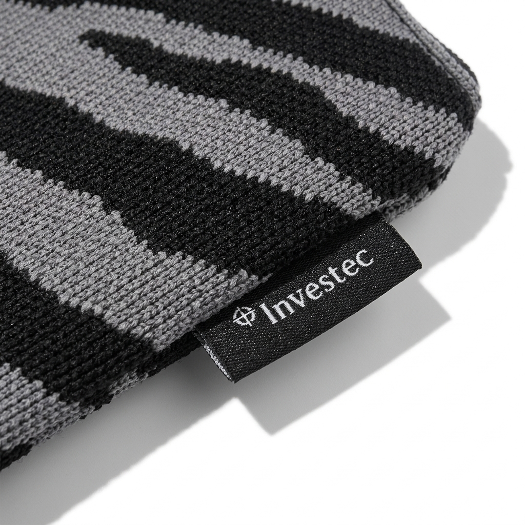 Woven zebra pouch