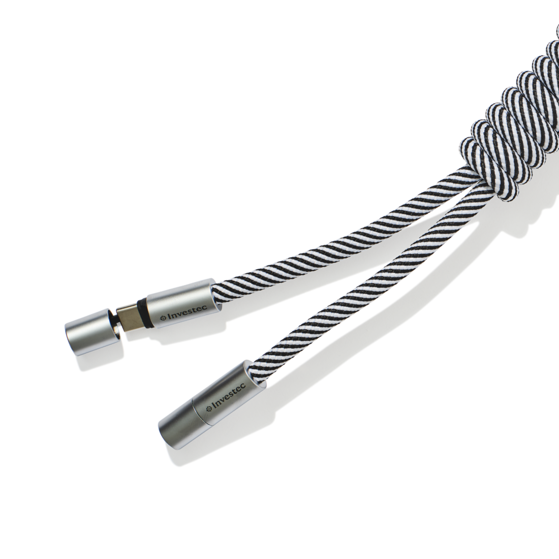 Monochrome rope USBC-C charger cable with keyring